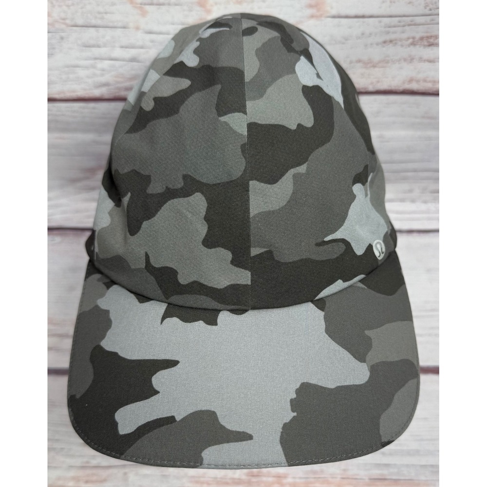 Lululemon Fast and Free Run Hat Heritage 365 Camo Deep Coal Multi Grey O/S